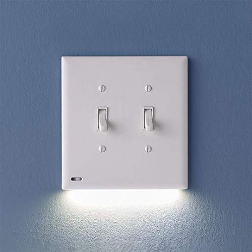 SnapPower SwitchLight - LED Night Lights Wall Plate with Built-in Sensors for Double-Gang