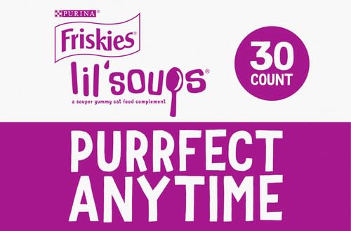 Friskies Purina Grain Free Wet Cat Food Lickable Cat Treats Variety Pack,Lil' Soups with Salmon,Tuna or Shrimp - 1.2 (Pack of 60)