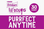 Friskies Purina Grain Free Wet Cat Food Lickable Cat Treats Variety Pack,Lil' Soups with Salmon,Tuna or Shrimp - 1.2 (Pack of 60)