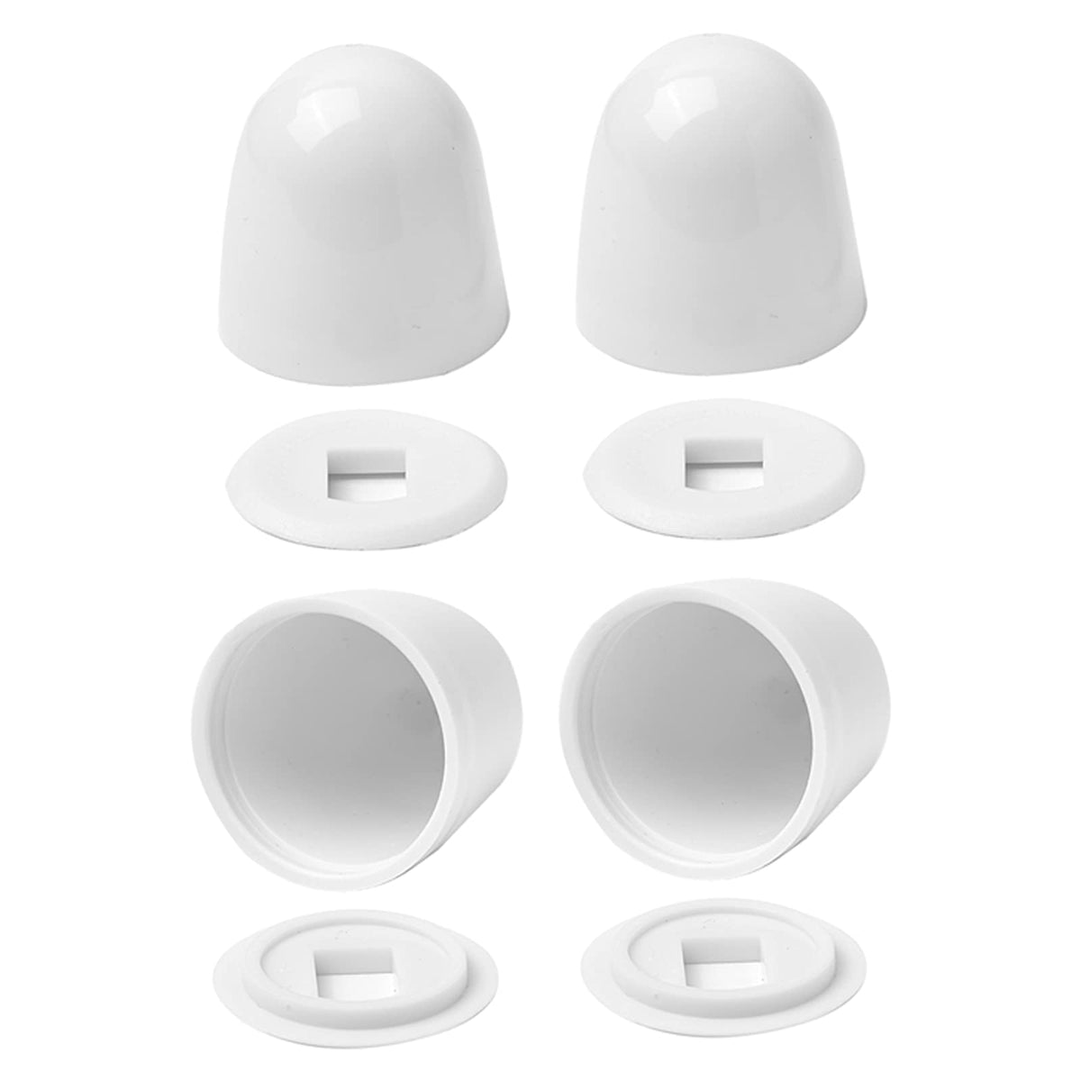 4Packs Universal Toilet Bolt Caps, Round Plastic Push-On Toilet Bowl Bolt Caps Covers