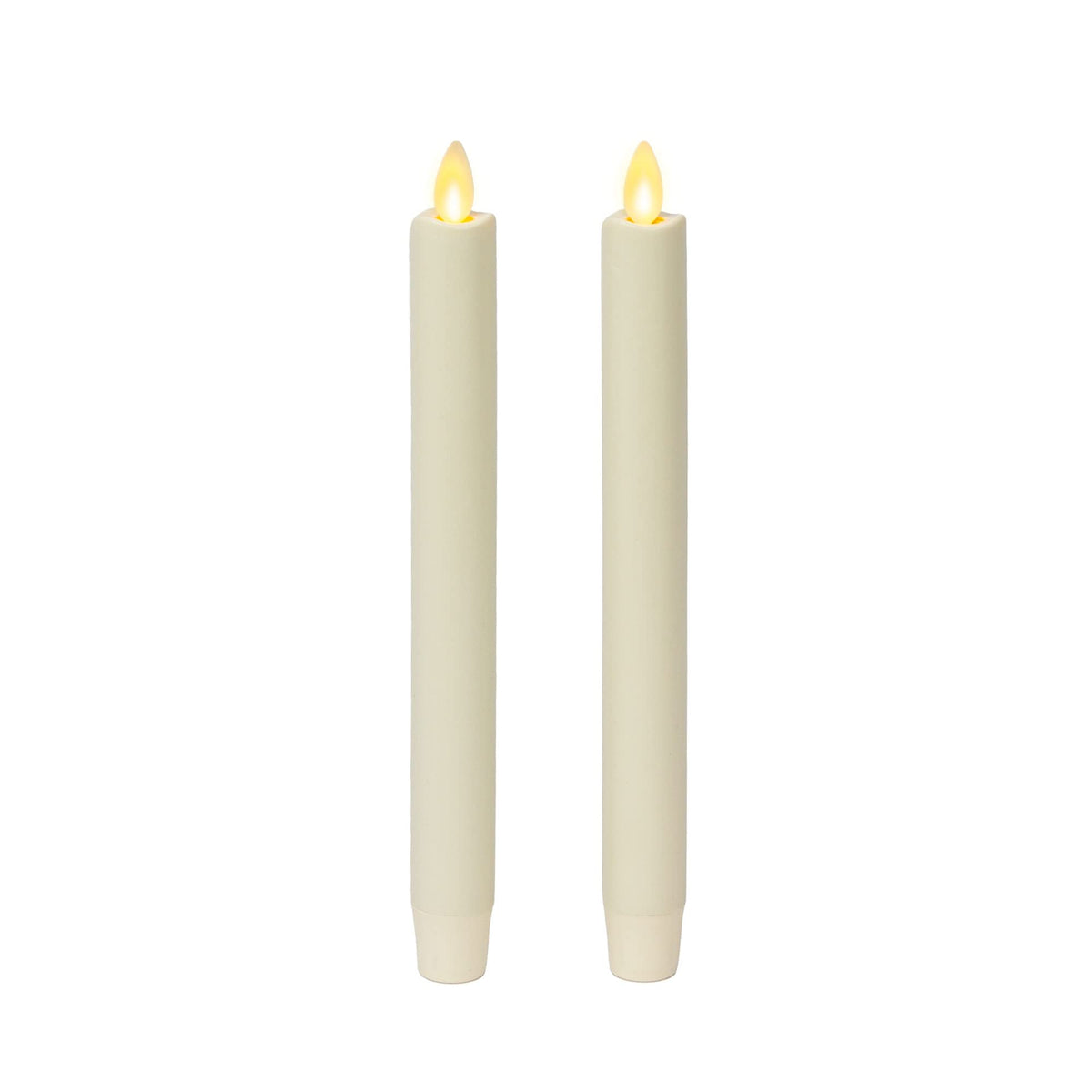 Luminara Set of 2 Moving Flame LED Taper - Ivory White