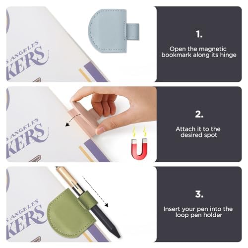 SESENSE Magnetic Bookmarks Pen Holder for Travelers Journal Notebook - Color Set J 3 Pcs / Standard Size view 6