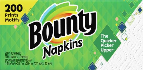 Bounty Paper Napkins, White, 200 Sheets per Pack, Pack of 42 (34885PK)