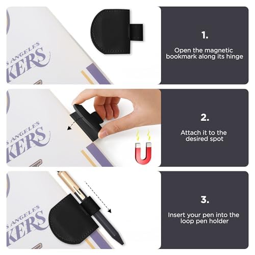 SESENSE Magnetic Bookmarks Pen Holder for Travelers Journal Notebook - Black 3 Pcs / Standard Size view 6