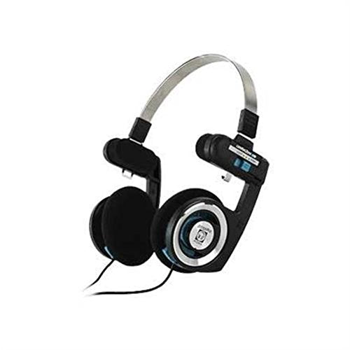 Koss Retro 80s Style On-Ear Headphones, Wired 3.5mm Plug - Black; Silver view 3