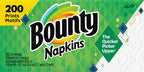 Bounty Paper Napkins, White, 200 Sheets per Pack, Pack of 42 (34885PK)