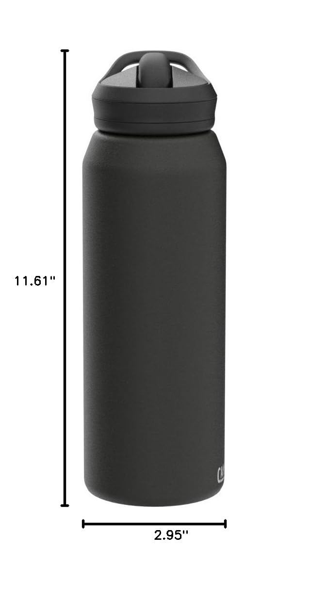 CamelBak Eddy+ Insulated Stainless Steel Water Bottle with Bite Valve Straw - Black / 32 Ounces view 5