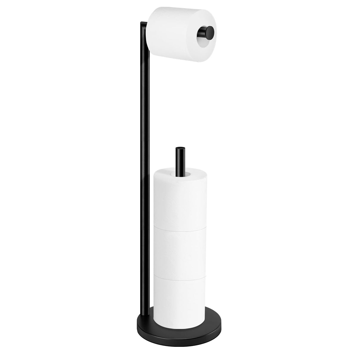 Toilet Paper Holder Stand, Toilet Paper Free Standing - Black