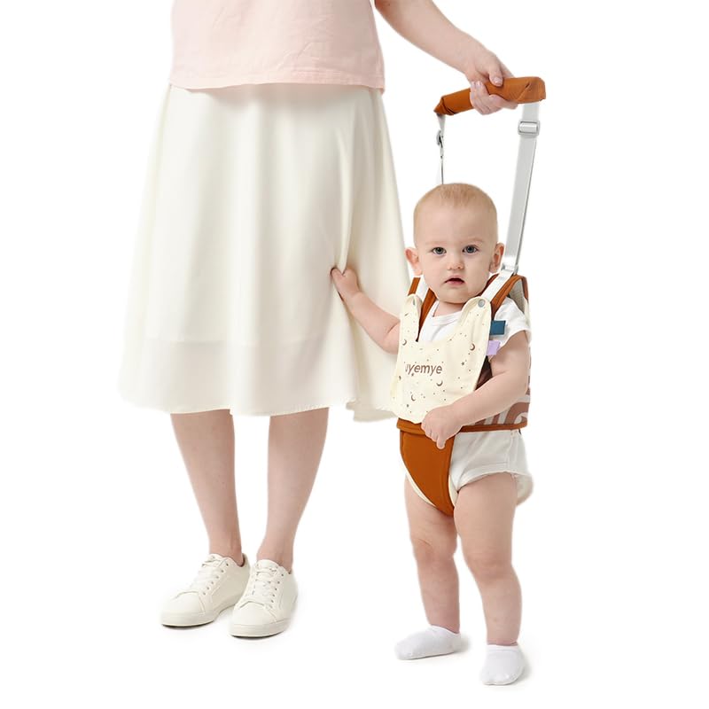 Baby Walking Harness - Handheld Toddler Walker Helper - Brown