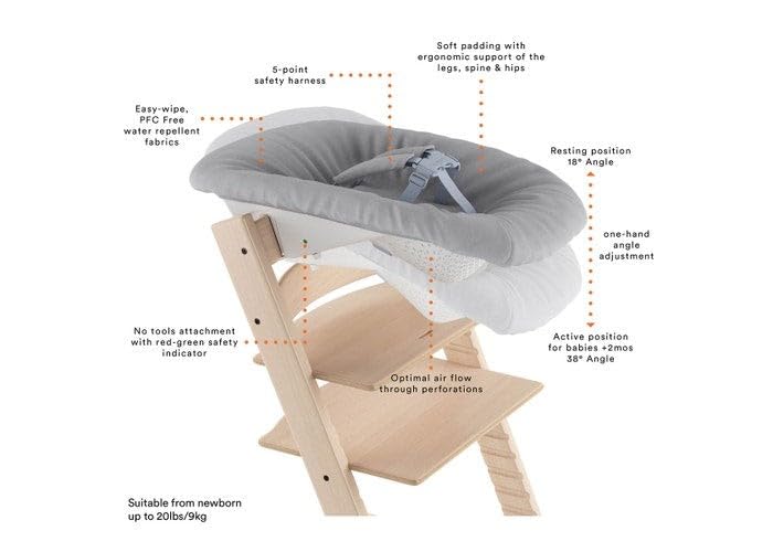 Stokke Tripp Trapp Newborn Set, Convert Chair into Infant Seat, Grey (additional view 2)
