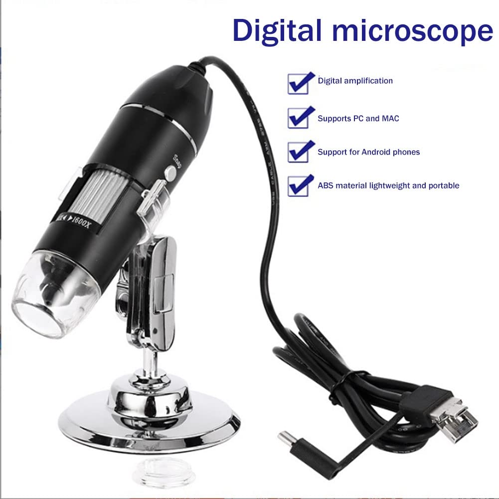 Luejnbogty 1600X Digital Microscope Camera 3In1 USB Portable Elec Microscope for Soldering LED Magnifier for Cell Phone