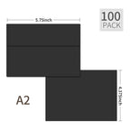 Ouzoustate A2 Invitation Envelopes 4.375x5.75 - black view 1
