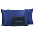 Fishers Finery 25mm 100% Pure Mulberry Silk Pillowcase (Navy King 2 Pack) (HB-02-PC1-825-DBL-K-2PACK)