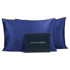 Fishers Finery 25mm 100% Pure Mulberry Silk Pillowcase (Navy King 2 Pack) (HB-02-PC1-825-DBL-K-2PACK)