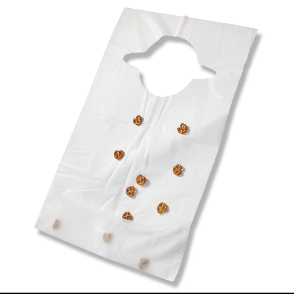 Lonesa Adult Plastic Disposable Crumb Catcher Bibs (30)