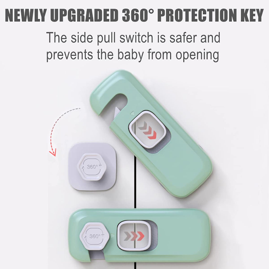 5 Pack Child Proof Refrigerator Lock, QYESWHSR Fridge Locks for Kids with Sticky Adhesive Pads, Child Safety Locks for
