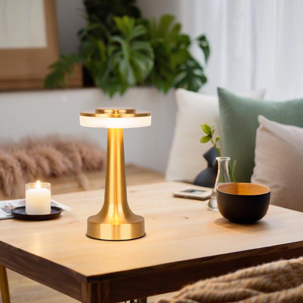 JHPGEOE Cordless Metal Desk Lamp - Champagne Gold view 7