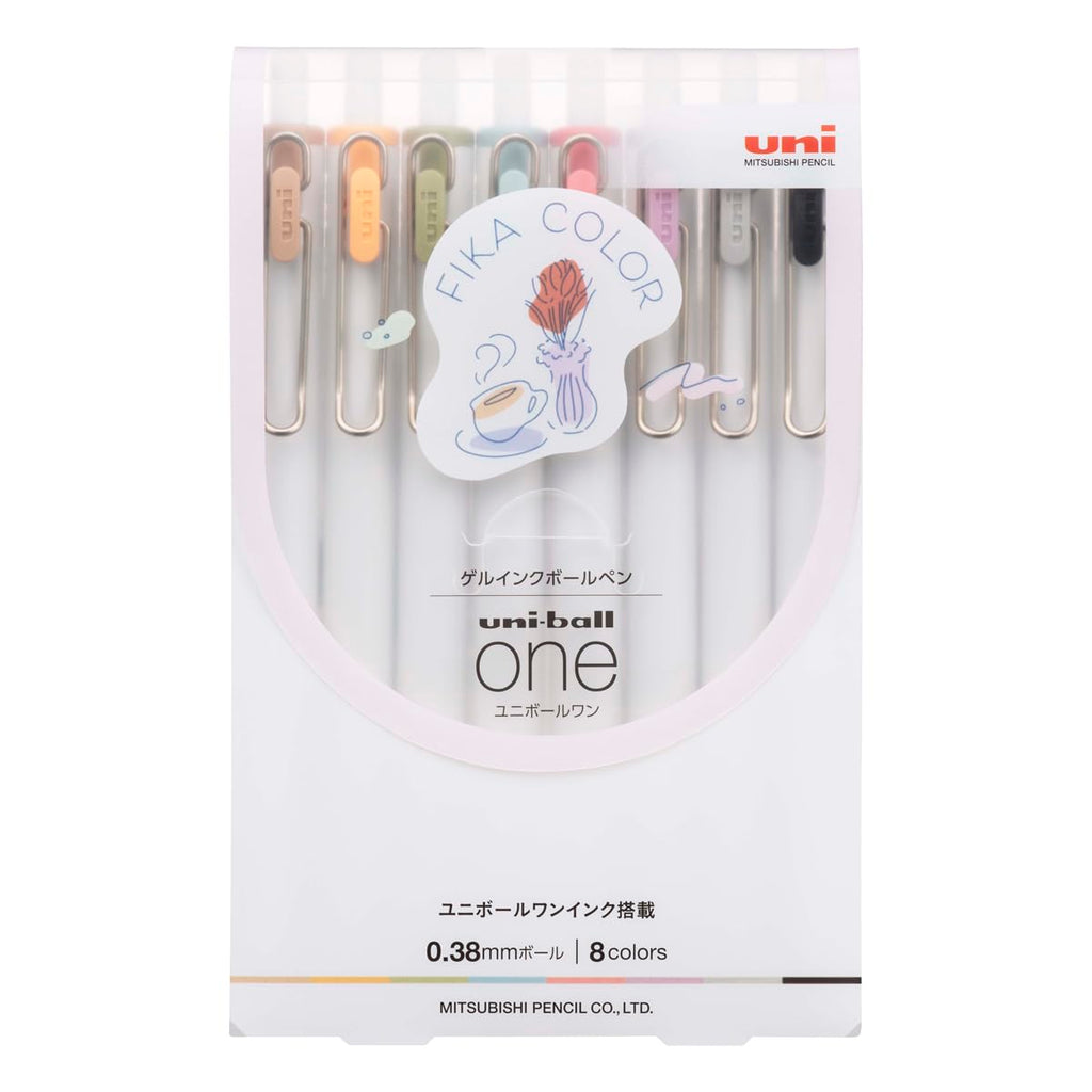 Mitsubishi Pencil UMNS38FC8C Gel Ballpoint Pen Uni-Ball One 0.38 Fica Color Set of 8
