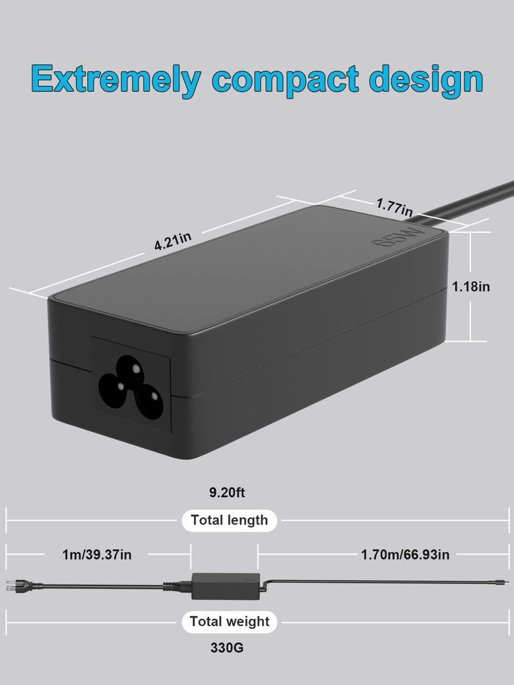 HSXIRQA 65W USB C Charger Fit for Lenovo IdeaPad Laptop Fast Charging (additional view 3)