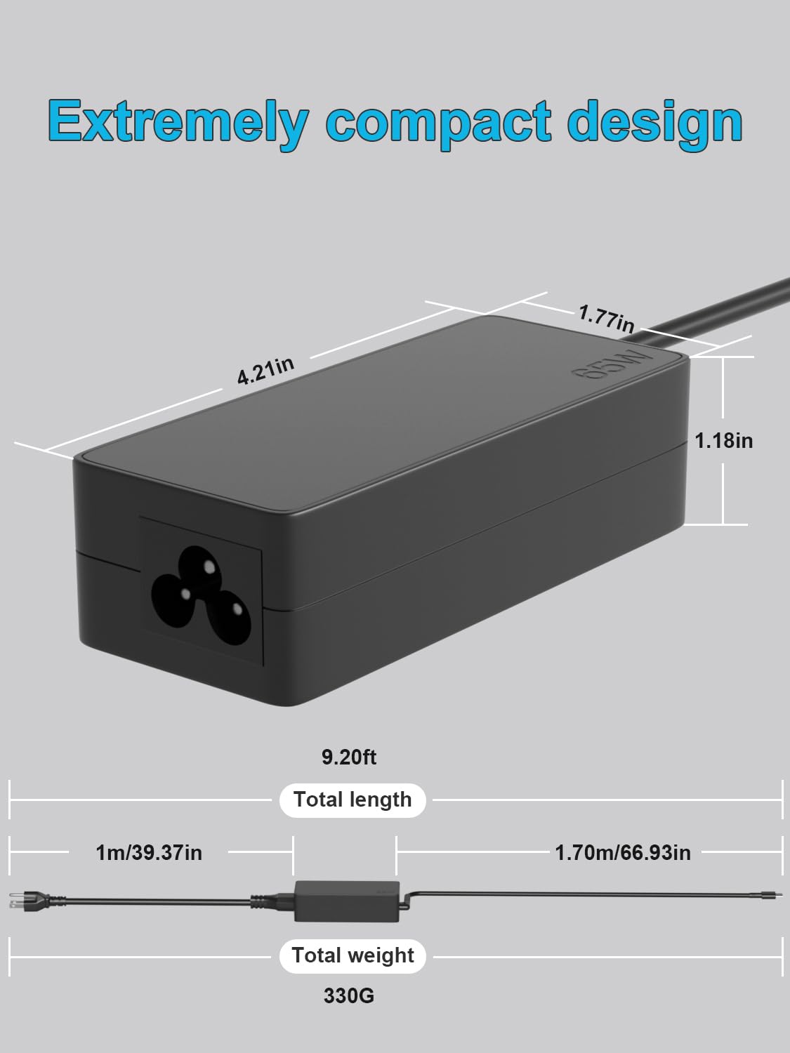 HSXIRQA 65W USB C Charger Fit for Lenovo IdeaPad Laptop Fast Charging (additional view 3)