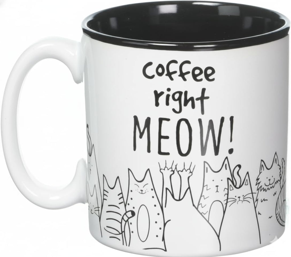 burton + BURTON Coffee Right Meow! 13oz Ceramic Cat Mug with Gift Box – Funny Cat Lover