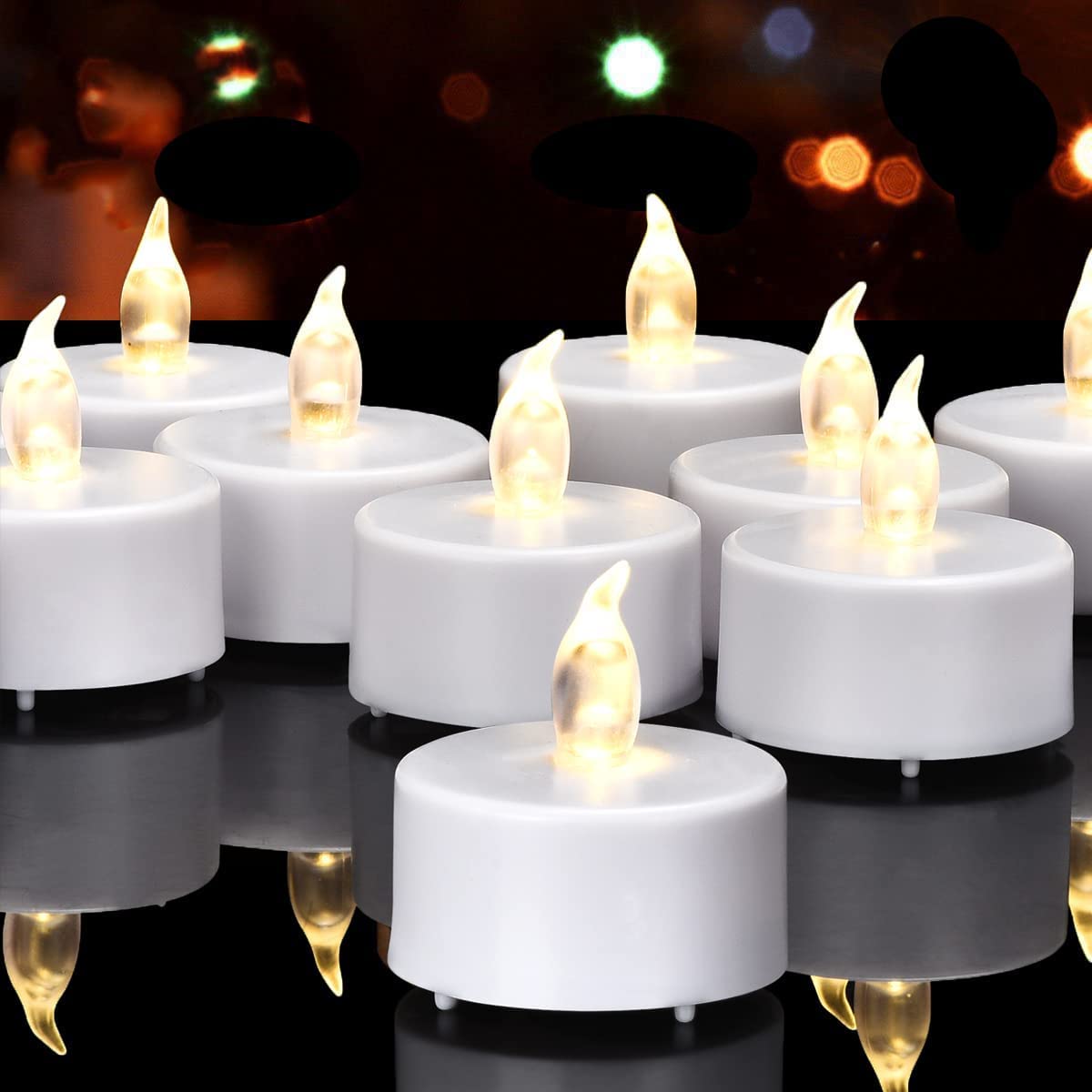 Hanzim Battery Operated LED Tea Lights - Warm White / 50pack