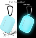 Lerobo for AirPod Pro Case, Soft Silicone Cover with Keychain - Nightglow Blue view 6