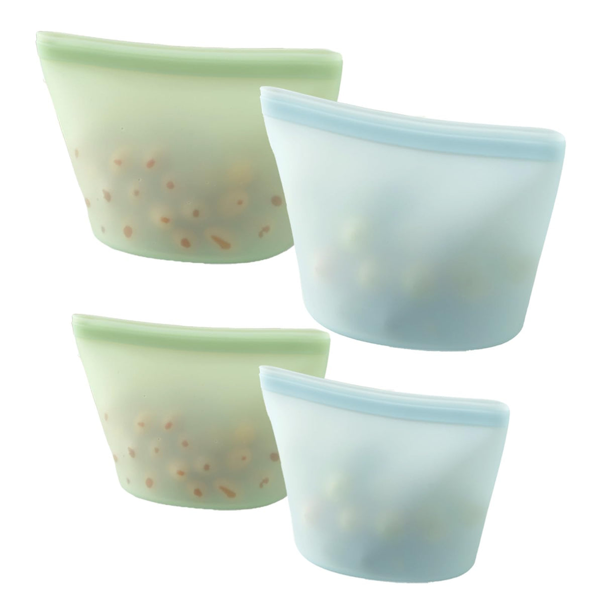 PandaEar 4 Pack Reusable Silicone Food Storage Bags, 34oz & 17oz