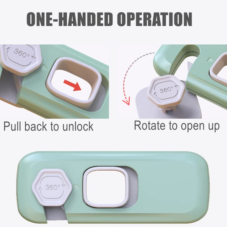 5 Pack Child Proof Refrigerator Lock, QYESWHSR Fridge Locks for Kids with Sticky Adhesive Pads, Child Safety Locks for