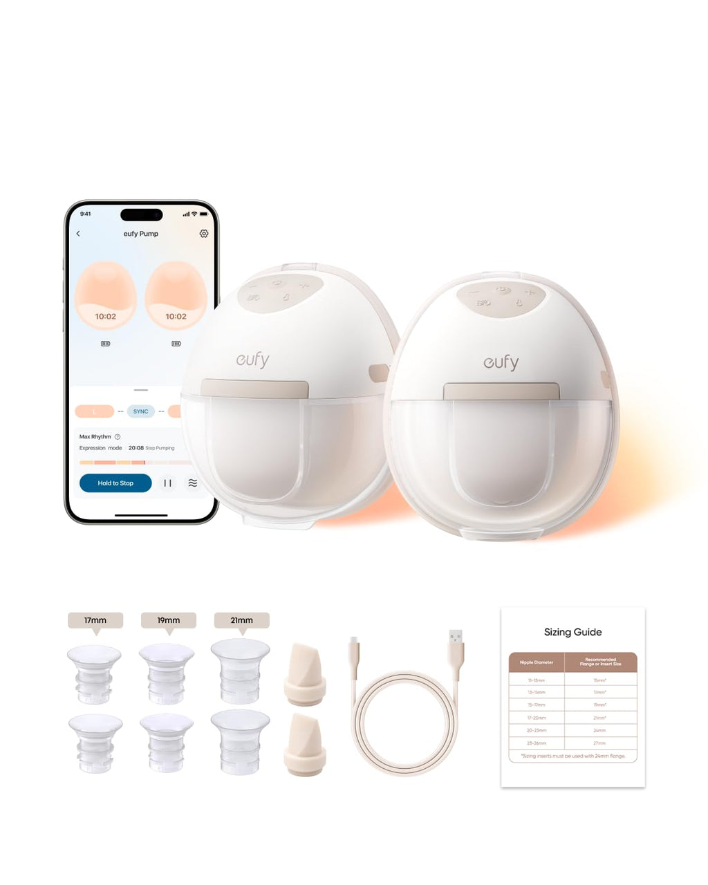 eufy Security eufy Heated Wearable Breast Pump E20, Hands-Free, App Control