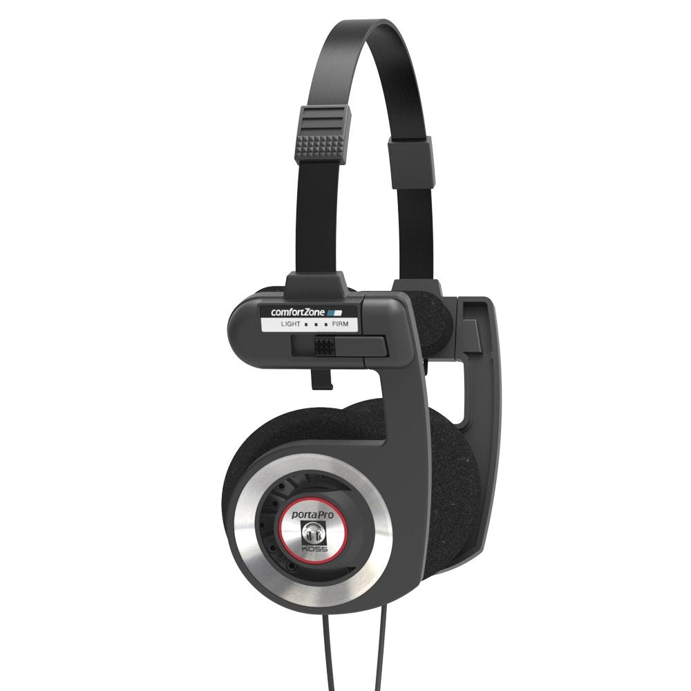 Koss Retro 80s Style On-Ear Headphones, Wired 3.5mm Plug - Black view 1