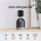 Blink Mini Pan-Tilt Camera (newest model), Rotating indoor plug-in smart security camera, two-way audio, HD video