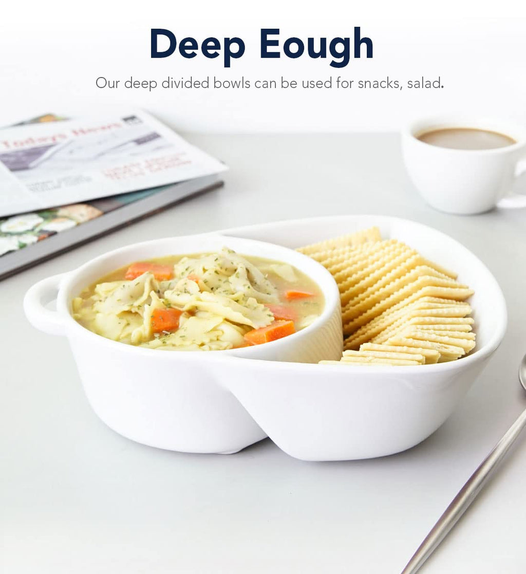 LE TAUCI Chip and Dip Bowls, Anti-Soggy Cereal Bowl, Soup and Side/Cracker Bowls Sets for (additional view 2)