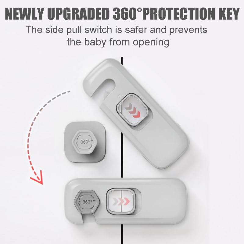 5 Pack Child Proof Refrigerator Lock, QYESWHSR Fridge Locks for Kids with Sticky Adhesive Pads, Child Safety Locks for