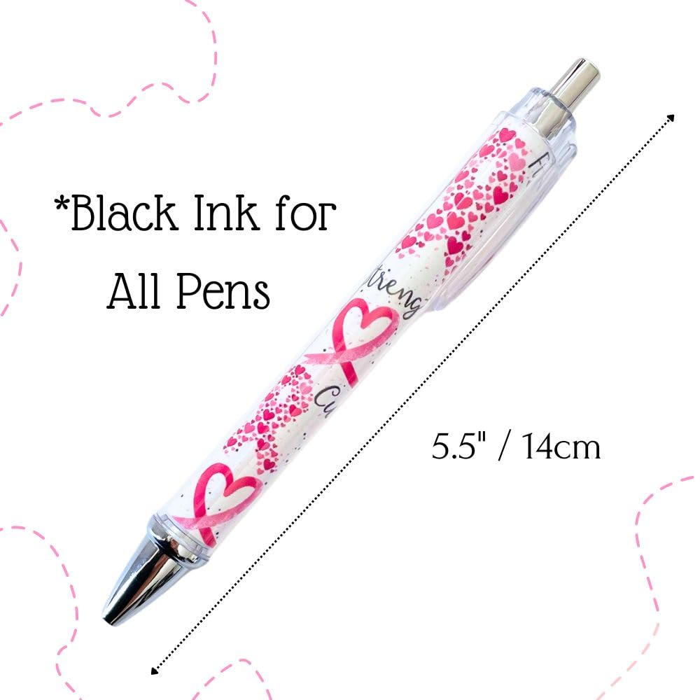 YJ PREMIUMS 6PC Ballpoint Pens - Breast Cancer Awareness view 1