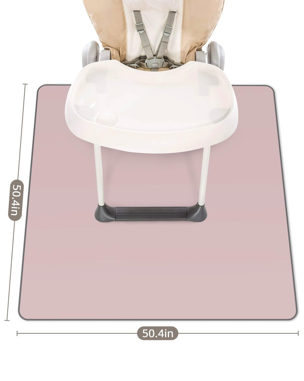 Blissful Diary Baby Splat Mat for Under High Chair, 50.4 x 50.4 Inch Wipeable Splash Mat (additional view 2)