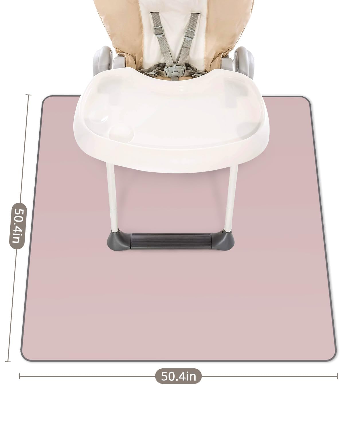 Blissful Diary Baby Splat Mat for Under High Chair, 50.4 x 50.4 Inch Wipeable Splash Mat (additional view 2)