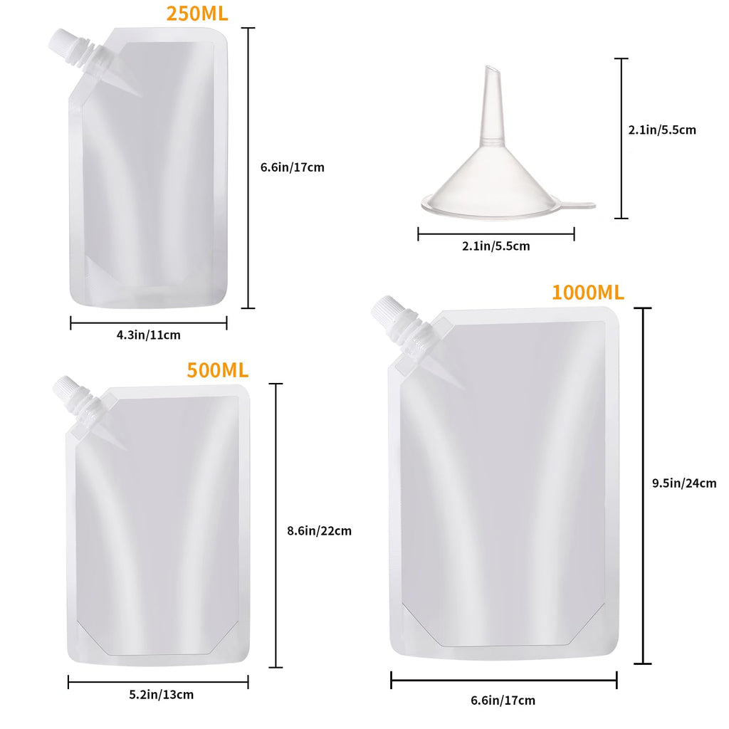 OHMAXHO Plastic Reusable Drink Pouches for Adults - D【8OZx6PCS+16OZx6PCS+32OZx4PCS】 view 1