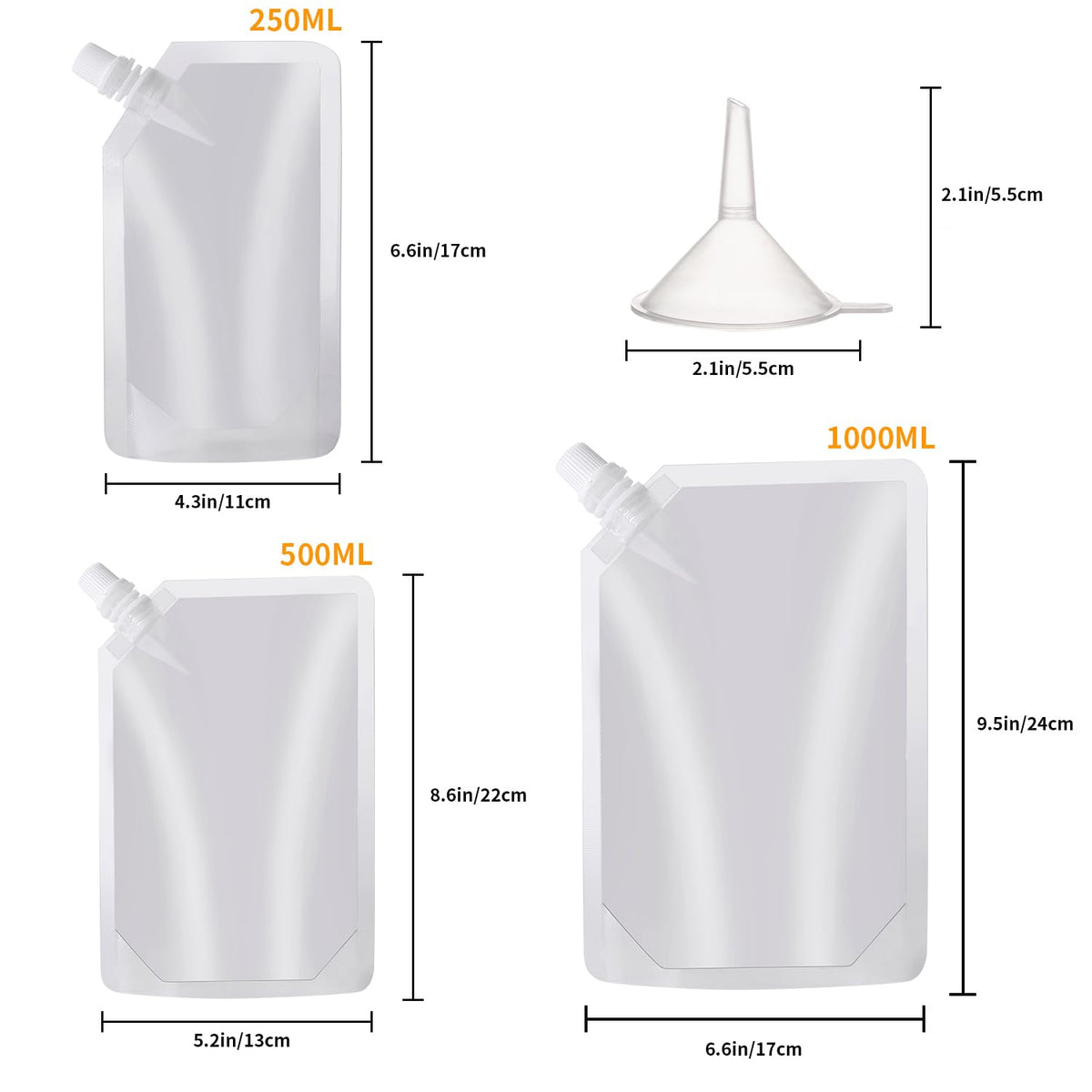 OHMAXHO Plastic Reusable Drink Pouches for Adults - D【8OZx6PCS+16OZx6PCS+32OZx4PCS】 view 1