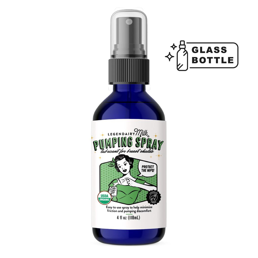 Legendairy Milk Organic Pumping Spray, Lanolin-Free Breast Lubricant, – 4 oz