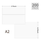 Ouzoustate A2 Invitation Envelopes 4.375x5.75 - 200 PCS white view 1