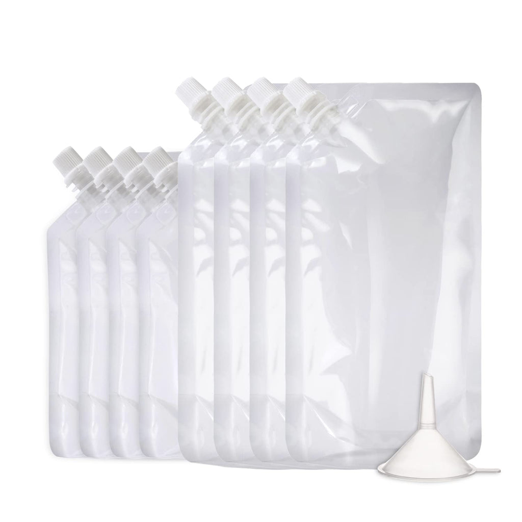 OHMAXHO Plastic Reusable Drink Pouches for Adults - A【8OZx4PCS+16OZx4PCS】