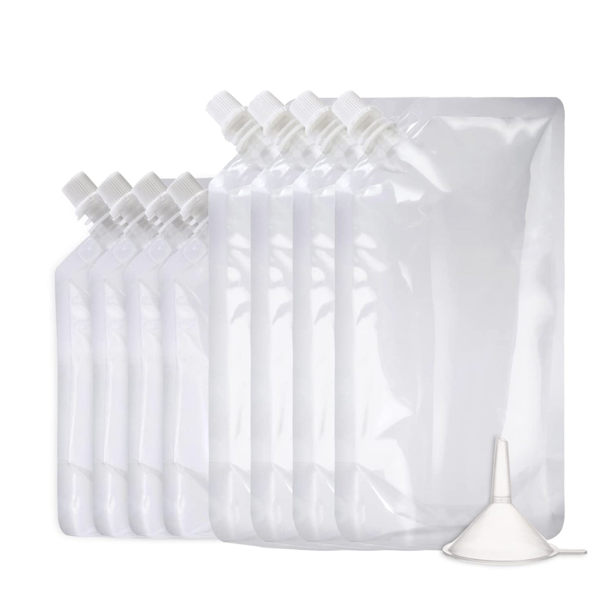 OHMAXHO Plastic Reusable Drink Pouches for Adults - A【8OZx4PCS+16OZx4PCS】