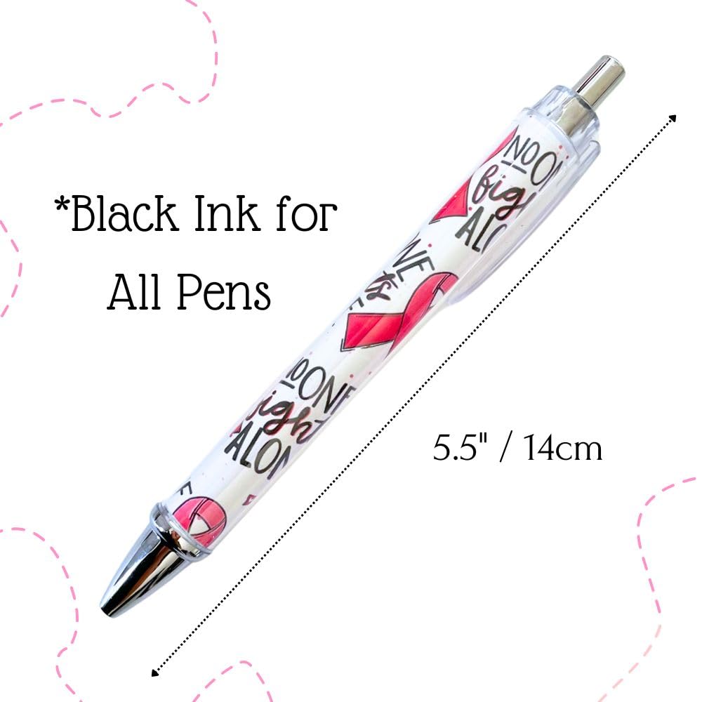 YJ PREMIUMS 6PC Ballpoint Pens - Breast Cancer Awareness view 2