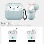 Lerobo for AirPod Pro Case, Soft Silicone Cover with Keychain - Turquoise view 2