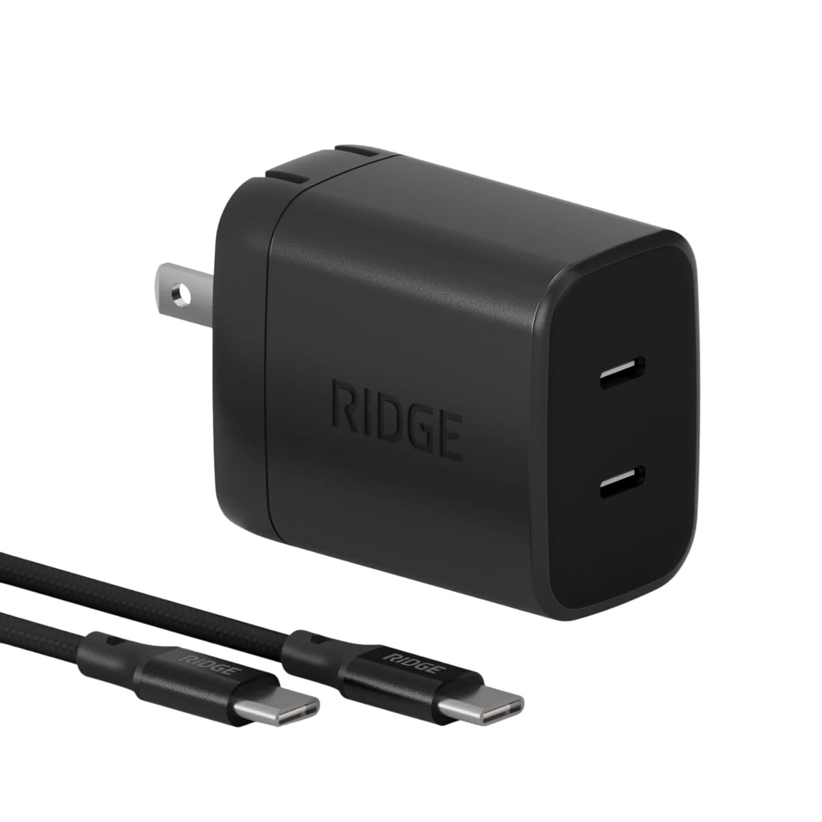 Ridge 45W Charger for Power Bank, Dual USB-C Ports, Laptop-Grade Power with Complete