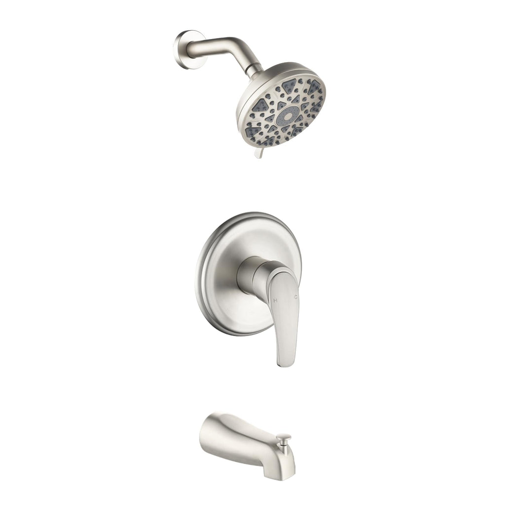 DIFEINI Tub Shower Faucet Combo Set Brushed Nickel Bathtub Faucet Set Shower System with Tub Spout Shower Tub Kit