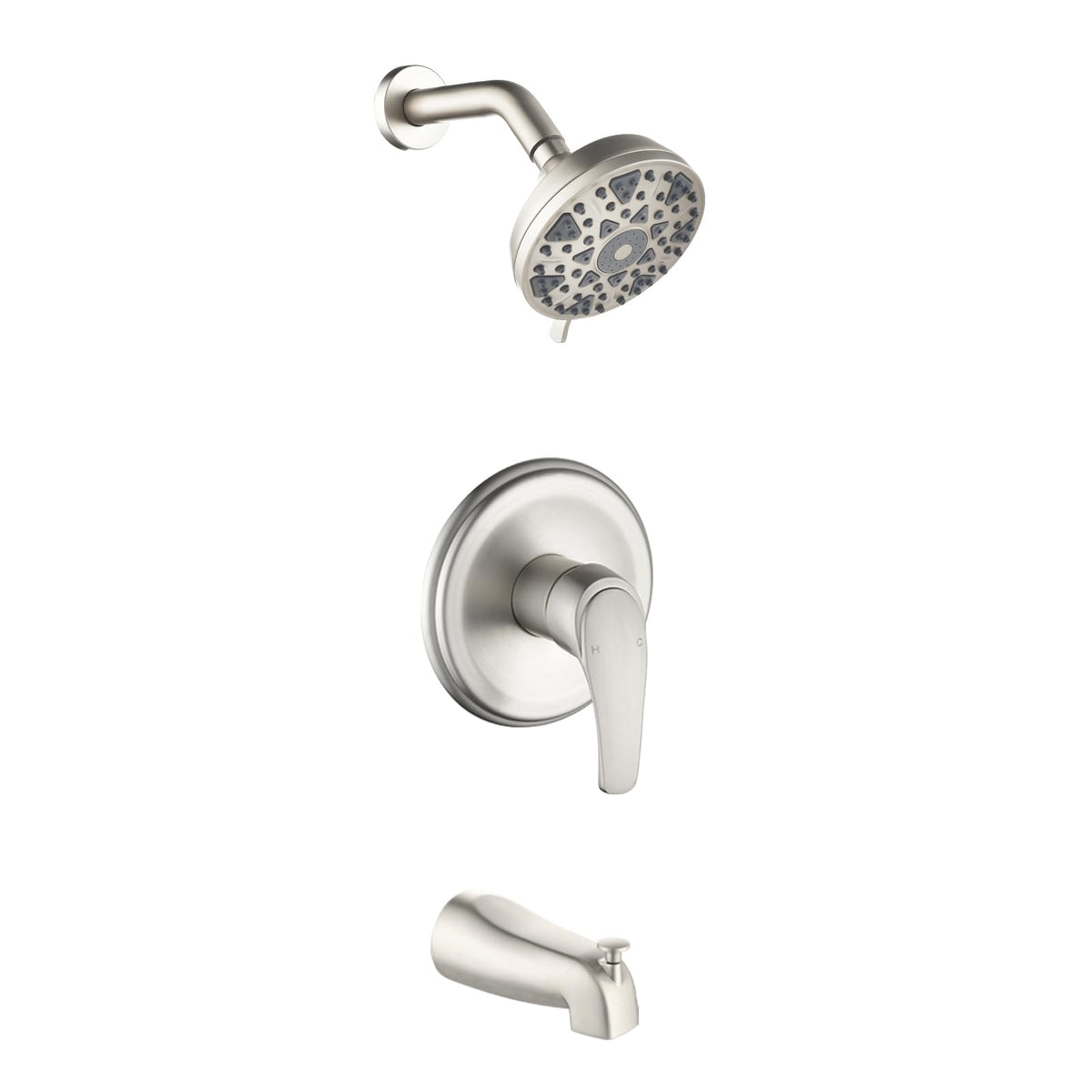DIFEINI Tub Shower Faucet Combo Set Brushed Nickel Bathtub Faucet Set Shower System with Tub Spout Shower Tub Kit