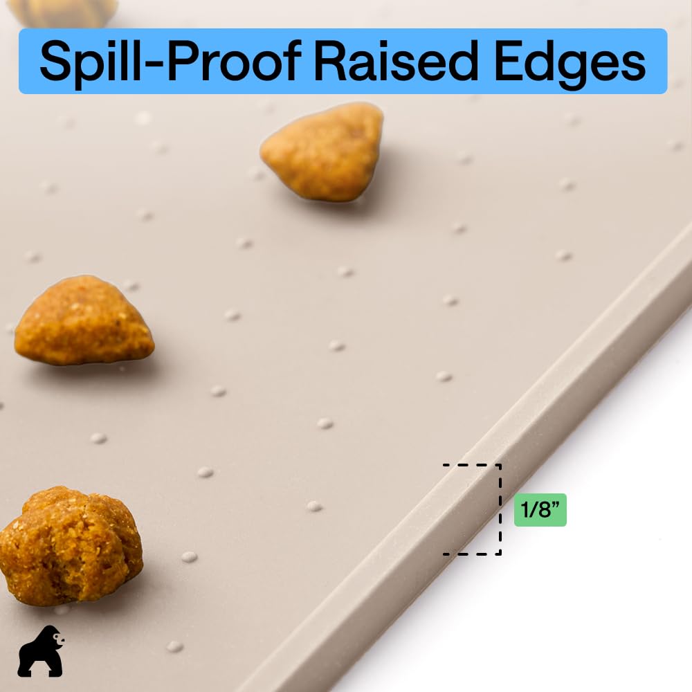 GORILLA GRIP Dog Food Mat, 100% Waterproof Silicone
