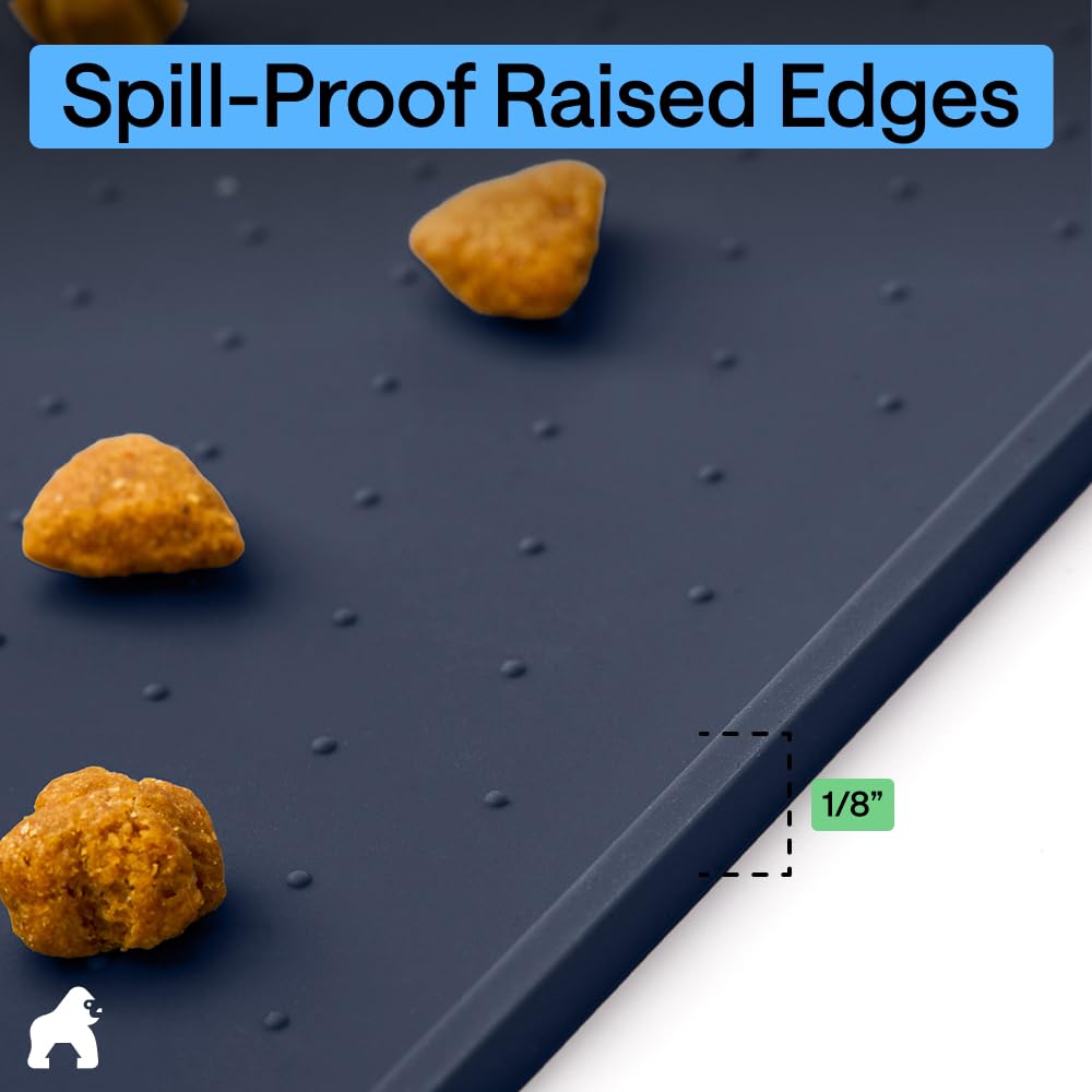 GORILLA GRIP Dog Food Mat, 100% Waterproof Silicone
